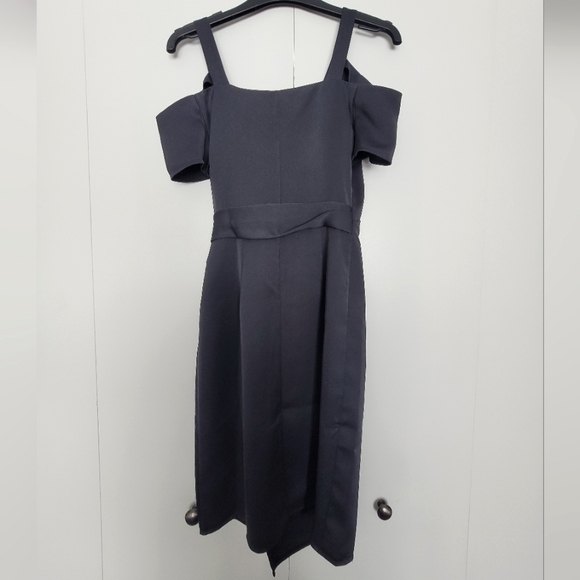 AllSaints Cadia Cold Open Shoulder Wrap Dress, size US 0 - Picture 4 of 8